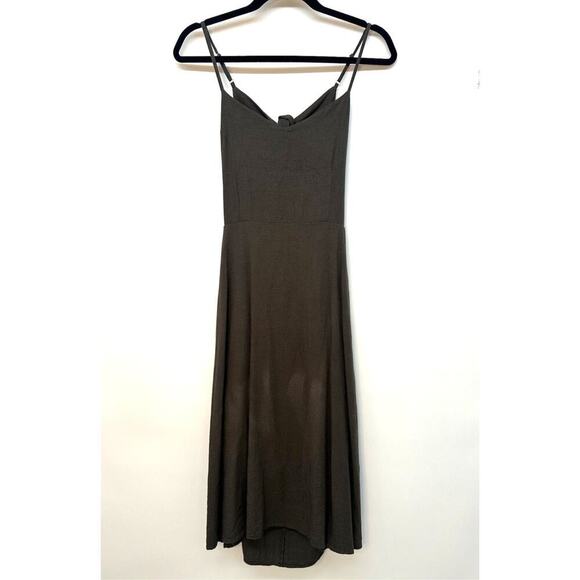 Modern Citizen Dark Olive Open Back Ties Midi Dress - Picture 1 of 5